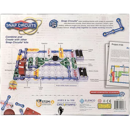 Snap Circuits Classic SC-300 Kit Électronique – 300+ Projets, Manuel Couleur, Jouet Éducatif STEM 8+